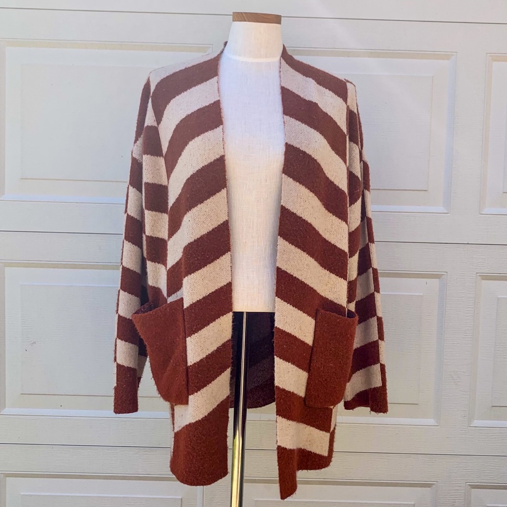 Caolor Block Striped Cardigan